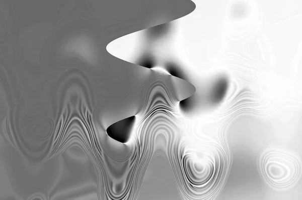 Fractal digital art background for design. Abstract black and white waves background. — Stock Photo, Image