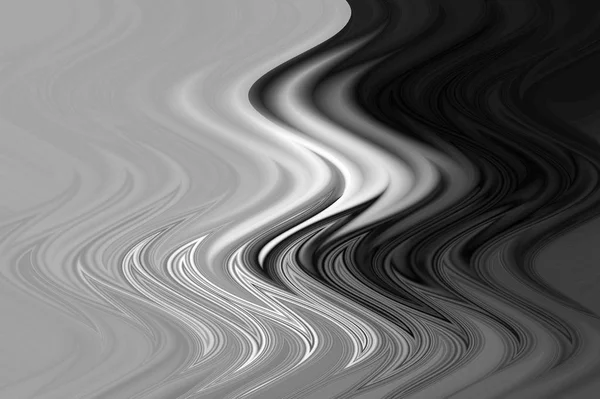 Fractal digital art background for design. Abstract black and white waves background. — Stock Photo, Image