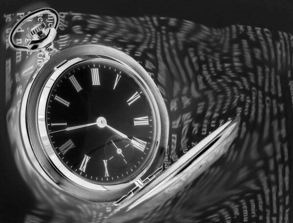 Time concept. Stylish pocket watch
