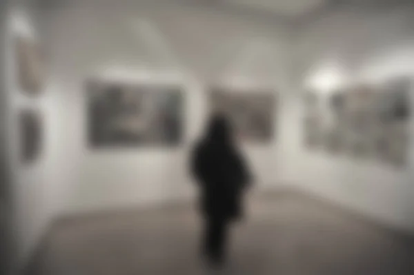 Galleria d'arte sfondo generico con un effetto di sfocatura intenzionale applicato. Umani e luoghi non riconoscibili . — Foto Stock