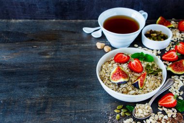 sağlıklı kahvaltı kompozisyon