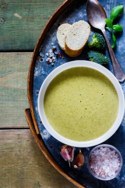 Homemade green soup clipart
