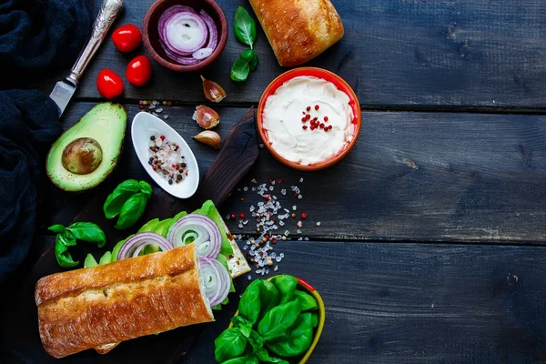 Lezzetli vejetaryen sandviç — Stok fotoğraf