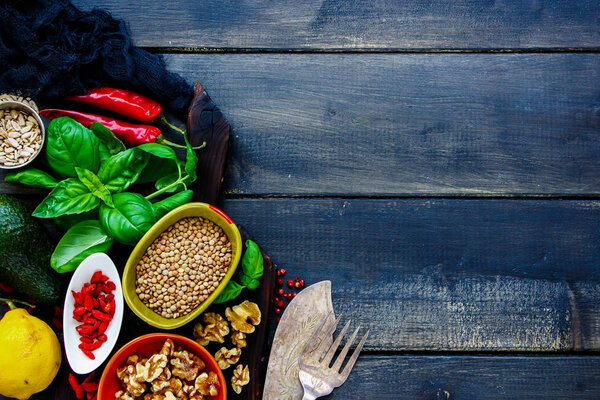 Clean eating cooking ingredients