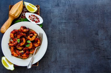 Lezzetli deniz ürünleri yemeği