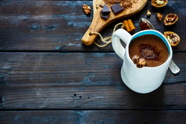 Winter warme chocolademelk — Stockfoto
