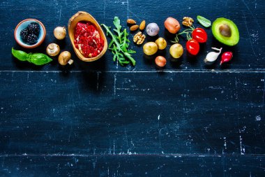 Gıda arka plan ağaç üzerinde