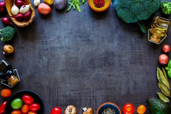 Colocação plana de ingredientes — Fotografia de Stock