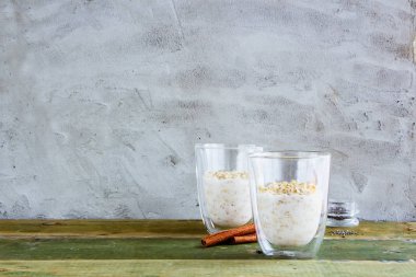Healthy overnight oats clipart
