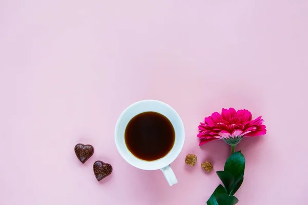 Flower, coffee and chocolate