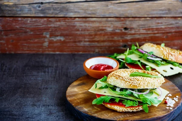 Sandwich de bagel saludable — Foto de Stock