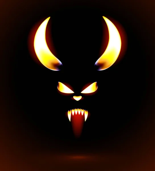 Gloeiende silhouet van de satan — Stockfoto