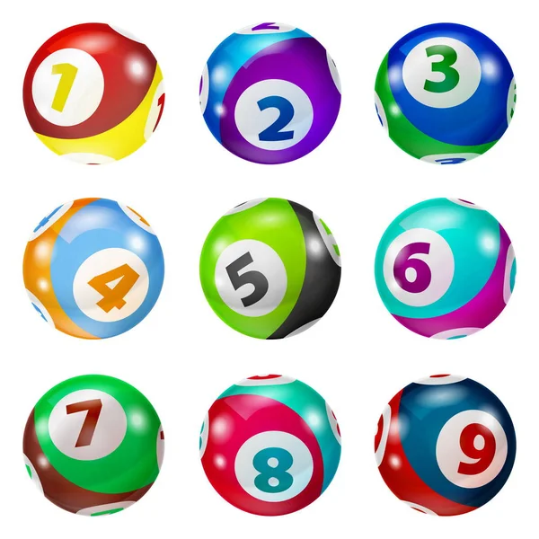 Set di palle numero colorato della lotteria — Foto Stock