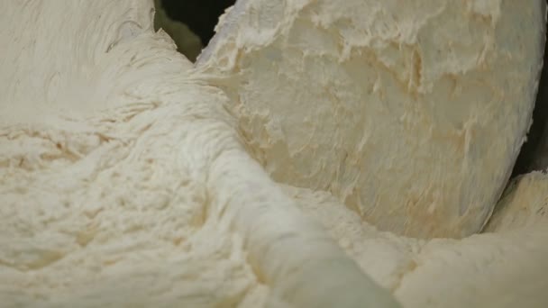 Pâte à pétrir industrielle dans la boulangerie — Video