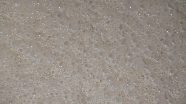 Fermentation of yeast ferment close-up at factory — Stock Video