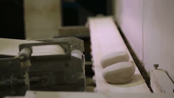 Автоматизированное производство хлеба — стоковое видео