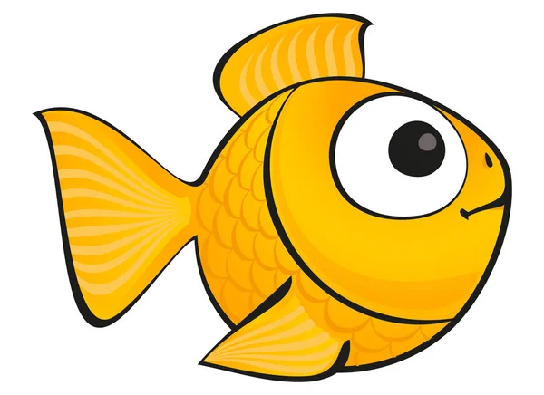 Gyllene fisk isolerade — Stock vektor