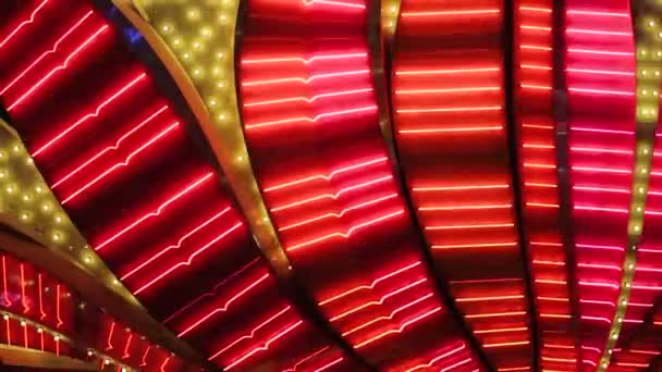 Neon blinkande lampor av Las Vegas Casino — Stockvideo