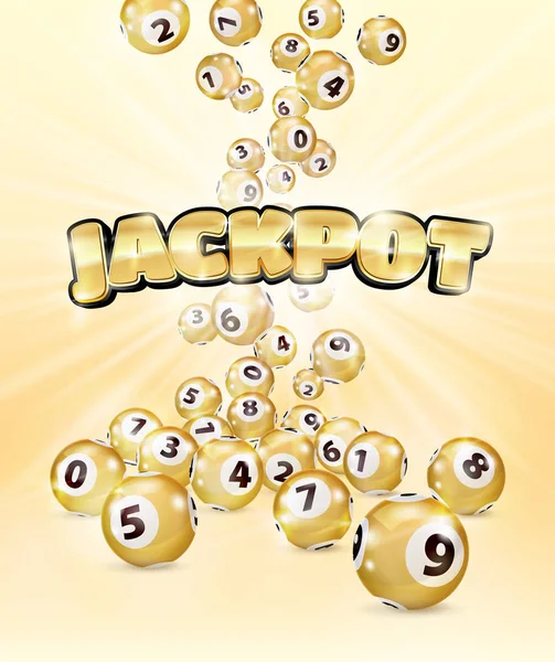 Illustration Golden Bingo balls fall randomly. — Stock Photo, Image