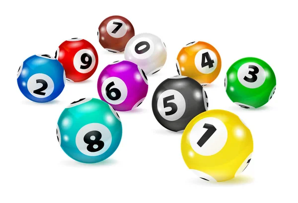 Ilustrasi bola Bingo berwarna terletak dalam urutan acak . — Stok Foto
