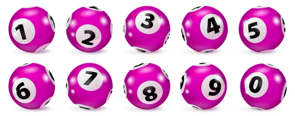 Red palle numero della lotteria isolati — Foto Stock