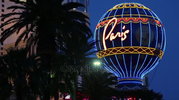 Parijs teken in Las Vegas — Stockvideo