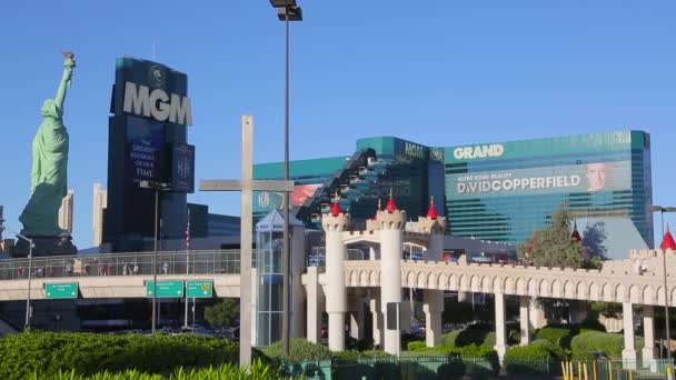 Las Vegas Strip Mgm Grand Hotel Casino — Vídeo de Stock