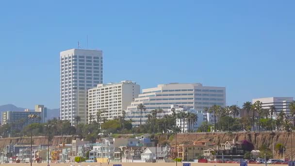 Пляж Санта-Моника, Лос-Анджелес, Калифорния — стоковое видео