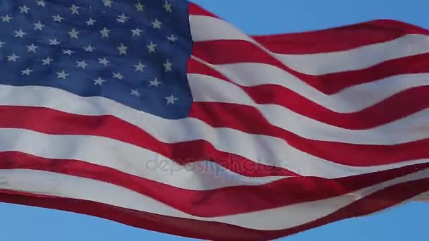 Close up of American flag waving. — Stock Video