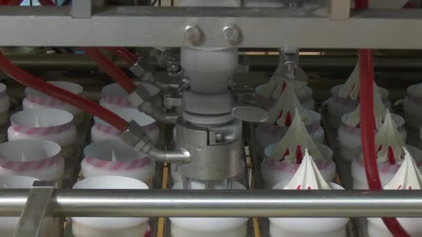 Ice cream produktionslinje. — Stockvideo