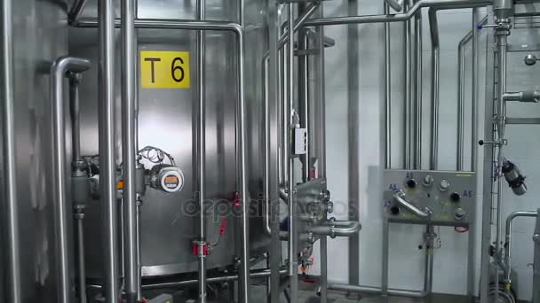 Réservoirs Acier Intérieur Une Usine Moderne Système Canalisation Est Fabriqué — Video