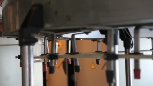 Garrafas de plástico na linha de produção . — Vídeo de Stock