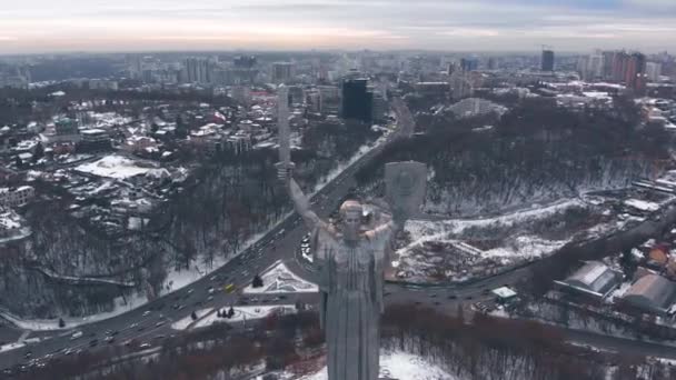 乌克兰基辅纪念地腹地的空中景观 — 图库视频影像