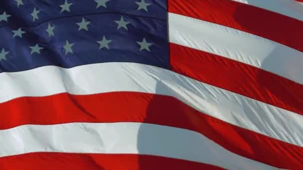 USA-Flagge schwenkt Textilstoff strukturierten Hintergrund — Stockvideo