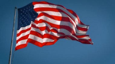 Amerikan Bayrağı Ağır çekim Dalgalanması. Sinematik video