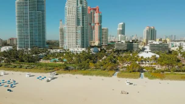 Aerial stock Miami Beach Spring break vacation, 4k — Stock Video
