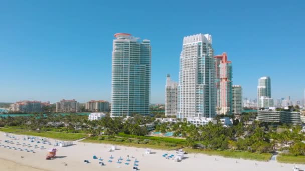 South Beach, Miami Beach, South Pointe Park, 4k — Stockvideo