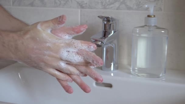 Full cycle of correct thorough hand washing — Stock Video