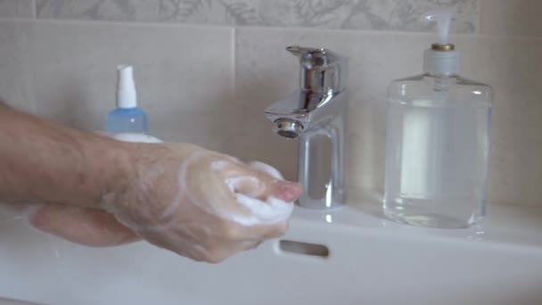 Lavagem das mãos, câmera lenta, close-up — Vídeo de Stock