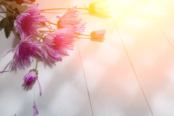 Alla Hjärtans Bakgrunden Blommor Trä Bakgrund — Stockfoto