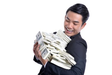 Başarılı iş girişimler. Elinde para Doları.