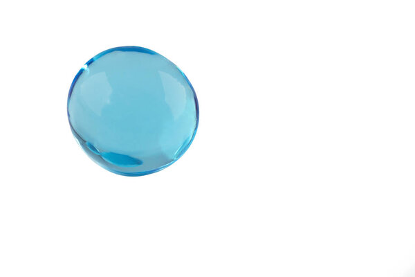 Blue bubble over white