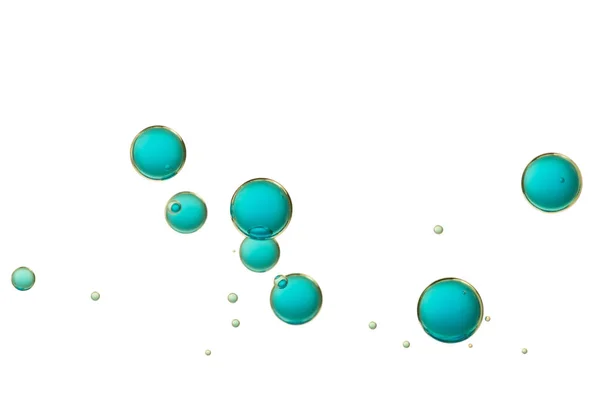 Burbujas azules sobre blanco —  Fotos de Stock