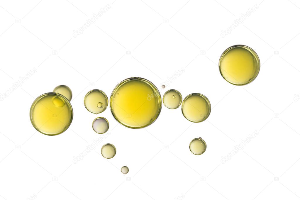 Yellow bubbles over white
