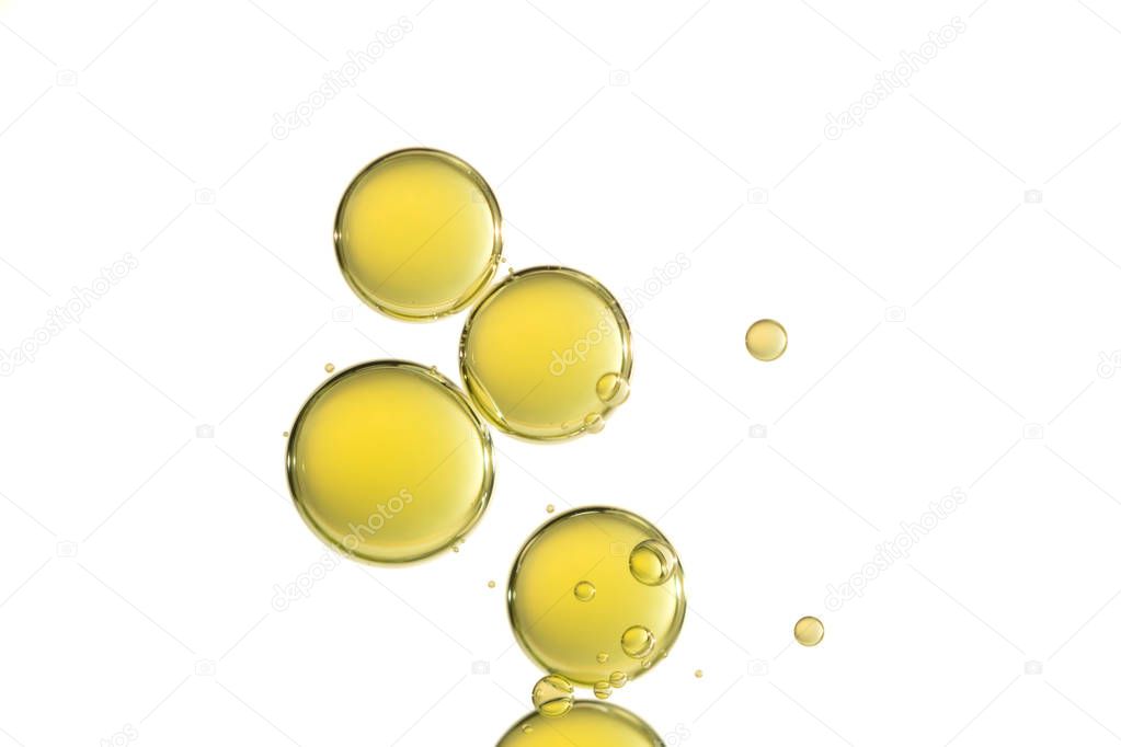 Yellow bubbles over white