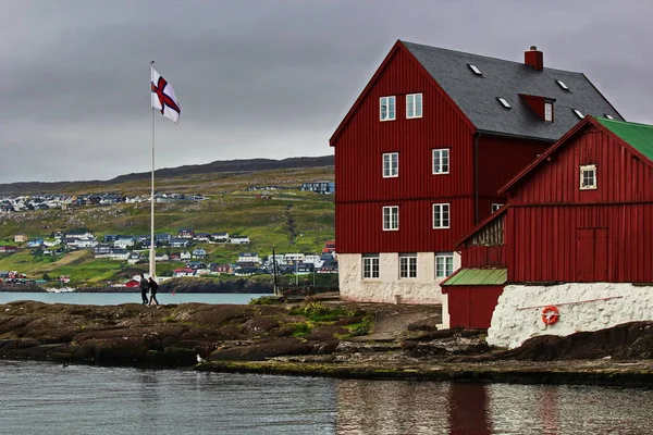 Port Torshavn evi, Faroe Adaları 'nın Cape Başkenti, 7 Eylül 2018