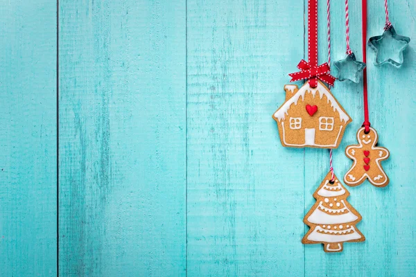 Gingerbread cookies border — Stock Photo, Image