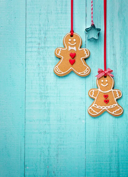 Biscoitos de gengibre pendurados — Fotografia de Stock