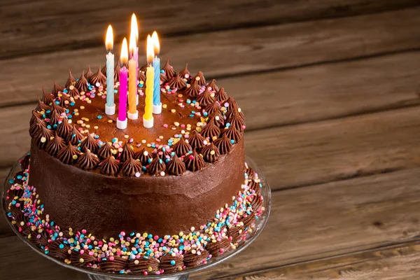 Gâteau d'anniversaire chocolat — Photo