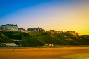 Saltburn batımında deniz şehir North Yorkshire İngiltere'de.